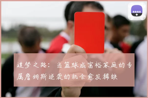 追梦之路：当篮球成富裕家庭的专属詹姆斯逆袭的机会愈发稀缺